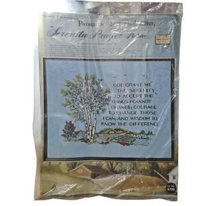 Vintage Paragon Serenity Prayer Crewel‎ Stitchery Picture Kit 0732 1973 USA